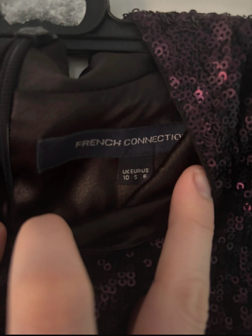 French Connection Plum Sequin Bodycon Mini Dress - Picture 3 of 3